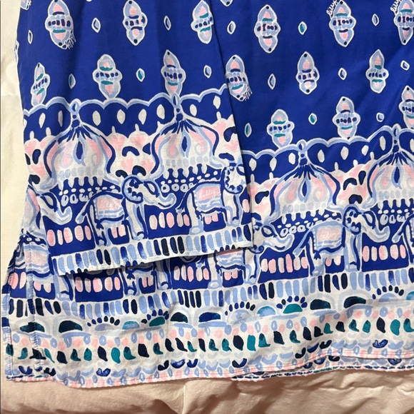 Lilly Pulitzer Silk Blend Blue/White/Pink engineered lightweight Blouse XL NEW - Picture 4 of 10